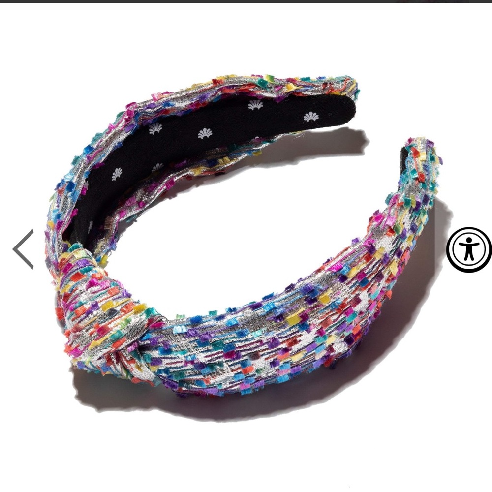 Lele Sadoughi silver metallic confetti knotted headband